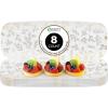 Party Bargains 17×5 Inch Plastic Serving Tray, White with Leaves Rectangular Platter, 8 Pack