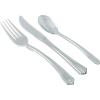 Party Bargains 1855 Upscale Collection, Heavyweight Polished Silver Plastic Cutlery (160 Pc), 80 Forks, Knives, Spoons, Party of 40 Combo Pack, 7 inch