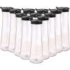 Party Bargains 34 Oz. Water Carafe with Black Flip Tab Lid, Round Base, 12 Pack