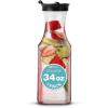 Party Bargains 34 Oz. Water Carafe with Black Flip Tab Lid, Square Base, 1 Pack