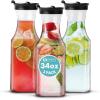 Party Bargains 34 oz. Water Carafe with Black Flip Tab Lid, Square Base, 3 Pack