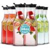 Party Bargains 34 oz. Water Carafe with Black Flip Tab Lid, Square Base, 6 Pack