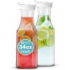 Party Bargains 34 oz. Water Carafe with White Flip Tab Lid, Square Base, 2 Pack