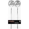 Party Bargains Disposable Novelty Serving Spoon & Spork, 4 Pack, Silver Plastic Kitchen Serveware Utensils for Buffet, Catering, Wedding, Birthday, Party(Silver)