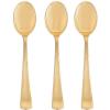 Party Bargains Disposable Silverware Flatware Plastic Spoons | Durable & Elegant Polished Gold Cutlery | Pack of 120