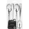 Party Bargains Disposable Silverware Spoons with Pebbled Design, 64 Count, Silver, Heavy Duty Plastic Flatware Cutlery Utensils, Excellent for Weddings, Parties, Buffet, Catering(Silver Spoons)