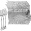 Party Bargains Silver Plastic Forks – [120 Count] Disposable Plastic Silverware Fork |Durable & Elegant Stylish Silver Cutlery