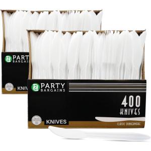 Blue Sky 400-Piece Disposable Plastic Knive White 2 Packs