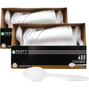 Blue Sky Medium Weight Plastic Fork, White, Case of 400 (1, 1 PACK)(Tea Spoons – 2 Pack)