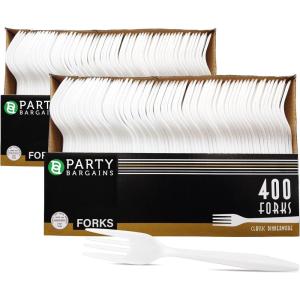 Blue Sky Medium Weight Plastic Fork, White, Case of 400 (2, 1 PACK)