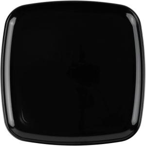 PARTY BARGAINS 14″ Disposable Plastic Serving Tray 4-Pack – Black Square Party Platters for Snacks, Appetizers, Charcuterie, Weddings & Catering