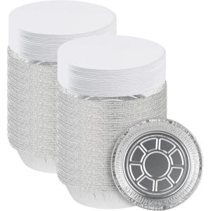 PARTY BARGAINS 9-Inch Round Disposable Aluminum Pans – 40 Pack (Set with Board Lids) – For Baking, Roasting, BBQ, Perfect for Kitchen, Takeout Food, Catering, Picnic, Camping (Max 240°C)(7 In)