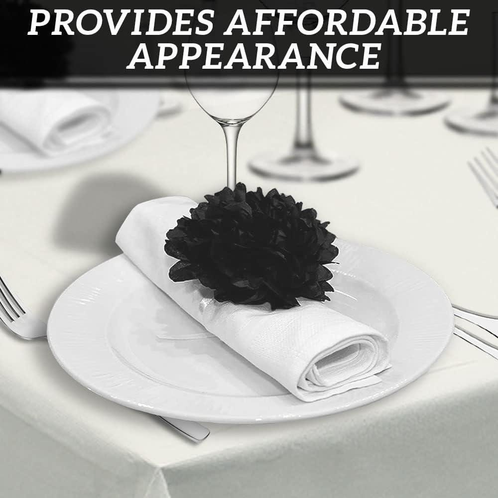 imagePARTY BARGAINS 5 Disposable Table Covers 54 X 54 White Table Cover 3 Ply Paper amp Plastic TableclothA White