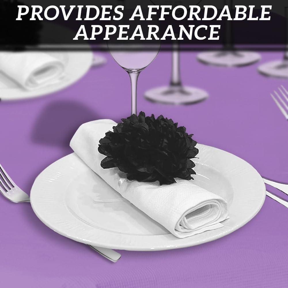 imagePARTY BARGAINS 5 Disposable Table Covers 54 X 54 White Table Cover 3 Ply Paper amp Plastic TableclothPurple