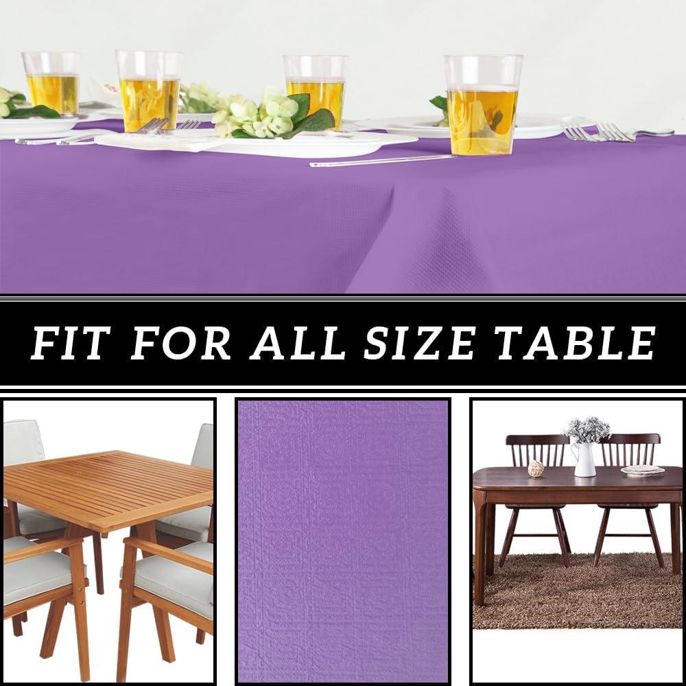 imagePARTY BARGAINS 5 Disposable Table Covers 54 X 54 White Table Cover 3 Ply Paper amp Plastic TableclothPurple