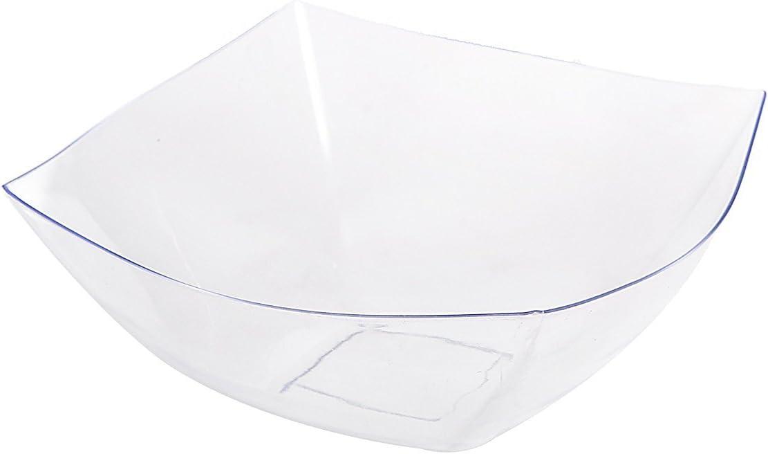imagePARTY BARGAINS 64 oz Clear Square Plastic Bowls 5Pack ExtraLarge Disposable HeavyDuty Party Serving Bowls for Snacks amp SaladsClear