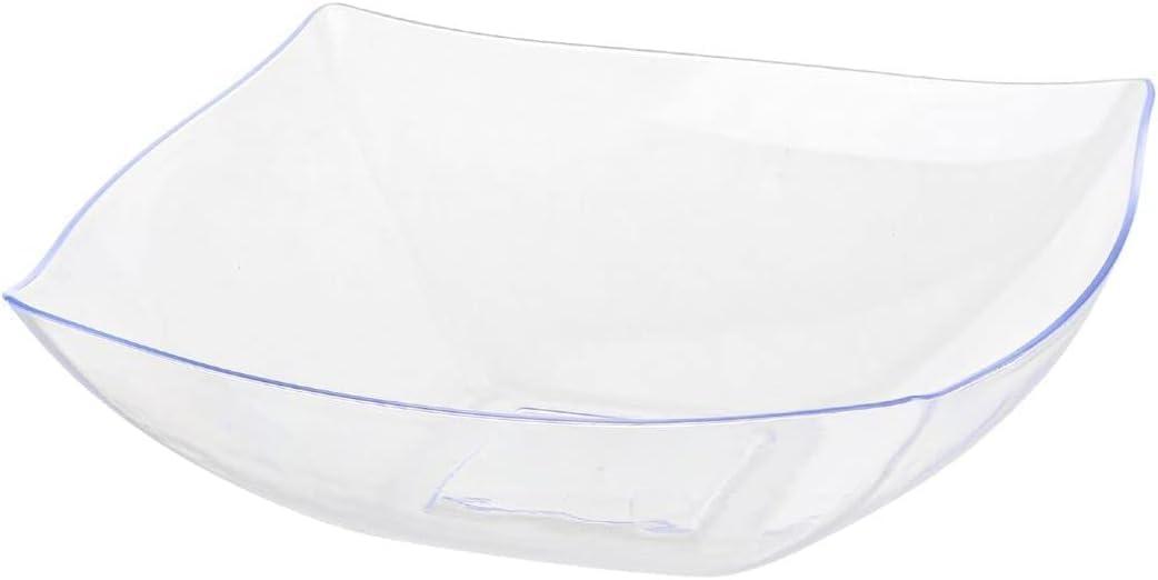 imagePARTY BARGAINS 64 oz Clear Square Plastic Bowls 5Pack ExtraLarge Disposable HeavyDuty Party Serving Bowls for Snacks amp SaladsClear