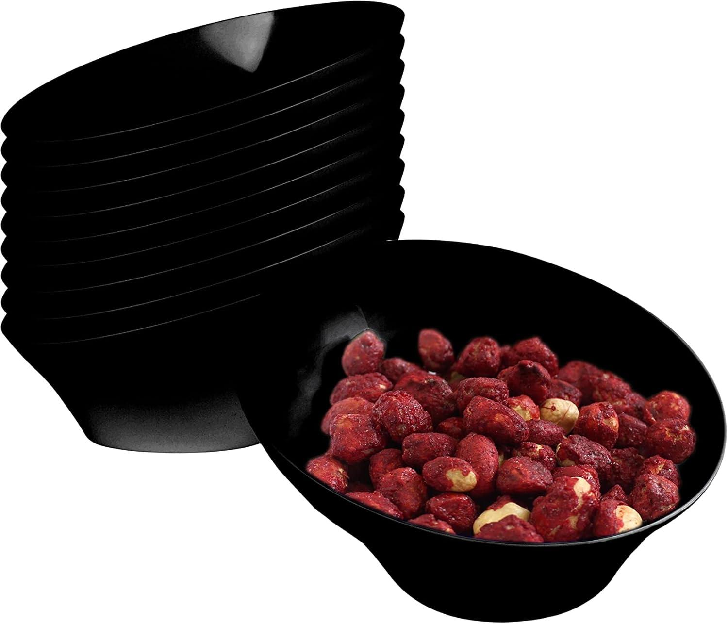 imagePARTY BARGAINS Clear Plastic Angled Bowls 10 oz Small 16 Pack HeavyDuty Disposable Party Serving Bowls for Appetizers amp DessertsBlack
