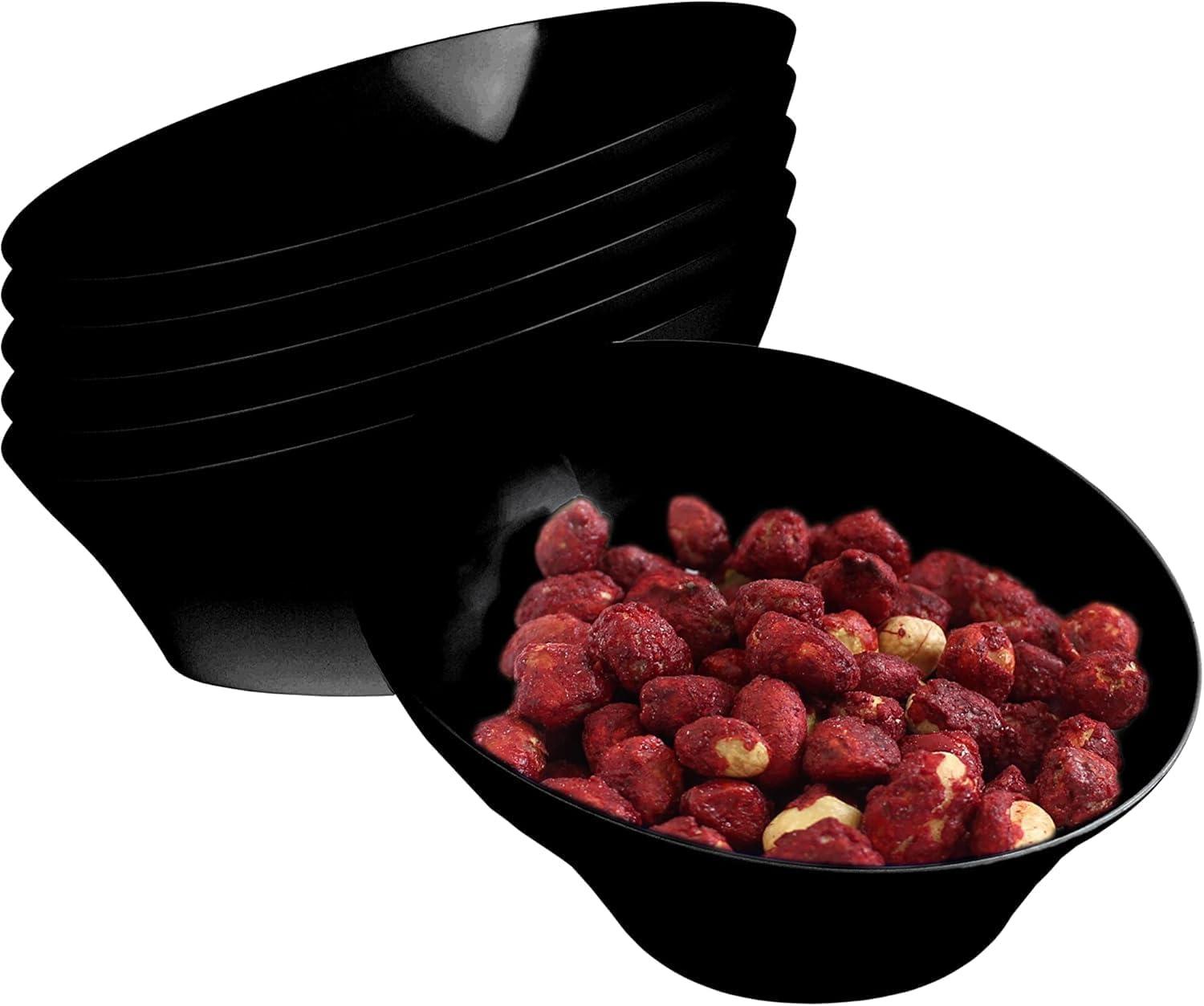 imagePARTY BARGAINS Clear Plastic Angled Bowls 10 oz Small 16 Pack HeavyDuty Disposable Party Serving Bowls for Appetizers amp DessertsBlack