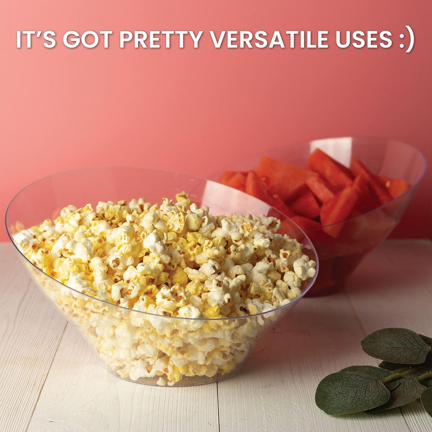 imagePARTY BARGAINS Clear Plastic Angled Bowls 10 oz Small 16 Pack HeavyDuty Disposable Party Serving Bowls for Appetizers amp DessertsClear