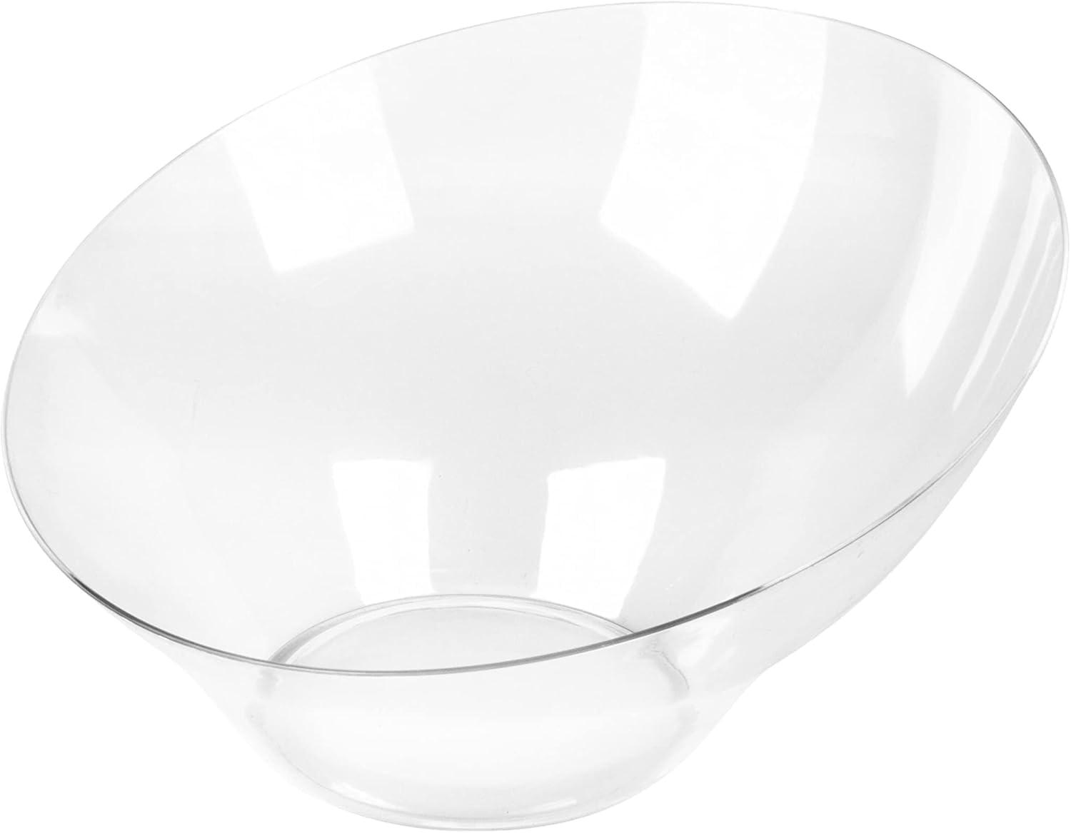 imagePARTY BARGAINS Clear Plastic Angled Bowls 10 oz Small 16 Pack HeavyDuty Disposable Party Serving Bowls for Appetizers amp DessertsClear