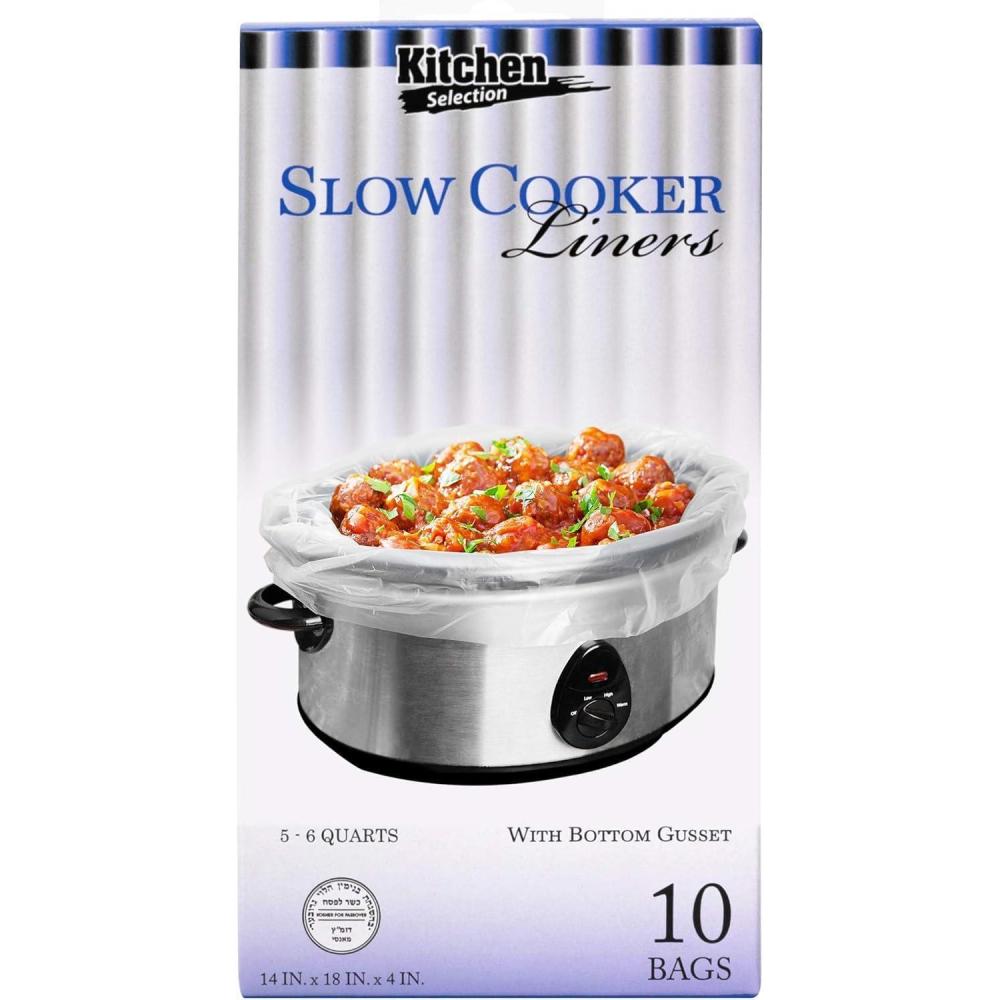 imagePARTY BARGAINS Slow Cooker Liners Extra Large 10 Pack Fits 78 Quart CrockPots 21 x 4 x 13 Inches 4 Wide Gusset HeavyDuty MultiUse Cooking Bags Oven amp Sous Vide SafeLarge 10 Liners
