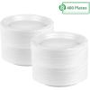 Blue Sky 6 Inch White Plastic Plates – [400 Count] Disposable Plastic Plates, Microwave Safe, Perfect for Birthday Parties, Weddings, Banquets, Picnics, and Everyday Use