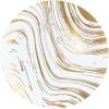 PARTY BARGAINS 10″ Curve Collection Disposable Dinner Plates – 10 Pack, Heavy Duty White Gold Curve Elegant Tableware Dish Plates for Banquets, Catering, and Formal Events