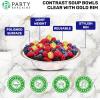 PARTY BARGAINS 12oz Contrast Collection Disposable Bowls, Contrast Collection Clear with Gold Rim [20 Pack]