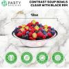 PARTY BARGAINS 12oz Disposable Plastic Bowls, Contrast Collection Clear with Black Rim [10 Pack]