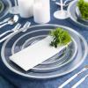PARTY BARGAINS 12oz Disposable Plastic Bowls, Contrast Collection Clear with Silver Rim [20 Pack]