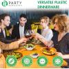 PARTY BARGAINS 12oz Disposable White Plastic Bowls (100 Pack) Microwave Safe Dinnerware