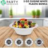 PARTY BARGAINS 12oz Disposable White Plastic Bowls (200 Pack) Microwave Safe Dinnerware