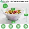 PARTY BARGAINS 12oz Disposable White Plastic Bowls (200 Pack) Microwave Safe Dinnerware