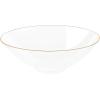 PARTY BARGAINS 16oz Disposable Organic Collection Round Bowls, 10 Pack, Clear with Gold Rim, Elegant Plastic Dish Bowl Containers, Dishware for Storing, Serving