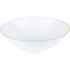 PARTY BARGAINS 16oz Disposable Organic Collection Round Bowls, 20 Pack, White with Gold Rim, Elegant Plastic Dish Bowl Containers for Storing,