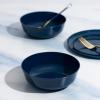 PARTY BARGAINS 16oz Edge Collection Disposable Bowls, 10 Pack, Pink, Round Plastic Bowls for Mixing, Serving, and Storing Foods, Salads, Desserts(Navy Blue)