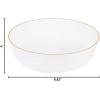 PARTY BARGAINS 16oz Edge Collection Disposable Bowls, 10 Pack, Pink, Round Plastic Bowls for Mixing, Serving, and Storing Foods, Salads, Desserts(White & Gold Rim)