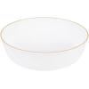 PARTY BARGAINS 16oz Edge Collection Disposable Bowls, 10 Pack, Pink, Round Plastic Bowls for Mixing, Serving, and Storing Foods, Salads, Desserts(White & Gold Rim)