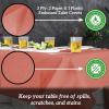 PARTY BARGAINS 5 Disposable Table Covers – 54″ X 54″ White Table Cover, 3 Ply Paper & Plastic Tablecloth(Burgundy)