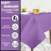 PARTY BARGAINS 5 Disposable Table Covers – 54″ X 54″ White Table Cover, 3 Ply Paper & Plastic Tablecloth(Purple)