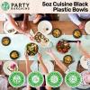 PARTY BARGAINS 5oz Disposable Black Plastic Bowls (100 Pack) Microwave Safe Dinnerware