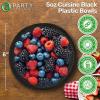 PARTY BARGAINS 5oz Disposable Black Plastic Bowls (200 Pack) Microwave Safe Dinnerware