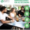PARTY BARGAINS 5oz Disposable Black Plastic Bowls (200 Pack) Microwave Safe Dinnerware