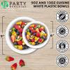 PARTY BARGAINS 5oz Disposable White Plastic Bowls (200 Pack) Microwave Safe Dinnerware