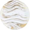 PARTY BARGAINS 6″ Curve Collection Disposable Dinner Plates – 20 Pack, Heavy Duty White Gold Curve Elegant Tableware Dish Plates for Banquets, Catering, and Formal Events