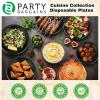 PARTY BARGAINS 6 Inch Disposable Black Plastic Plates (200 Pack) Microwave Safe Dinnerware(Black)