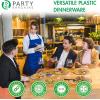 PARTY BARGAINS 6 Inch Disposable Black Plastic Plates (200 Pack) Microwave Safe Dinnerware(Clear)