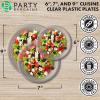 PARTY BARGAINS 6 Inch Disposable Black Plastic Plates (200 Pack) Microwave Safe Dinnerware(Clear)