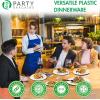 PARTY BARGAINS 6 Inch Disposable Black Plastic Plates (200 Pack) Microwave Safe Dinnerware(White)